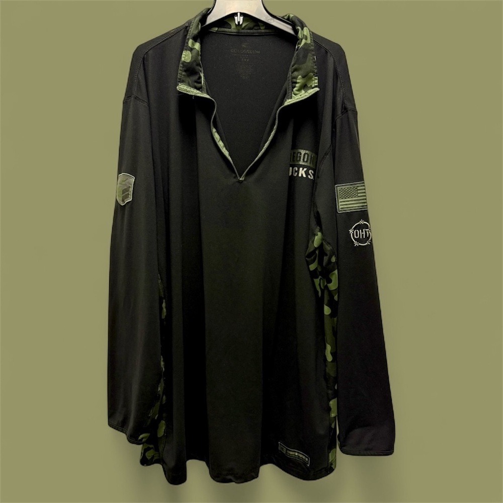 Colosseum Oregon University Ducks OHT Military Appreciation Quarter-Zip Jacket